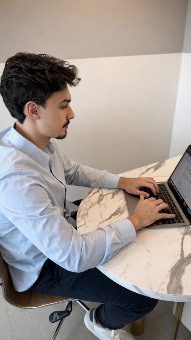 Sócio da Health MKT trabalhando na estratégia de um cliente